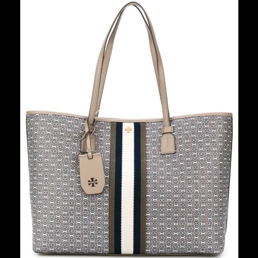 Tory Burch Grey Gemini Link Tote Purse